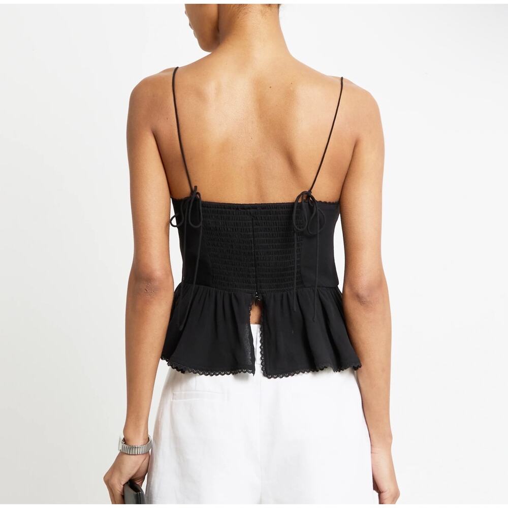 New O.P.T black Elodie tank top blouse size 10 $122 - Picture 4 of 7